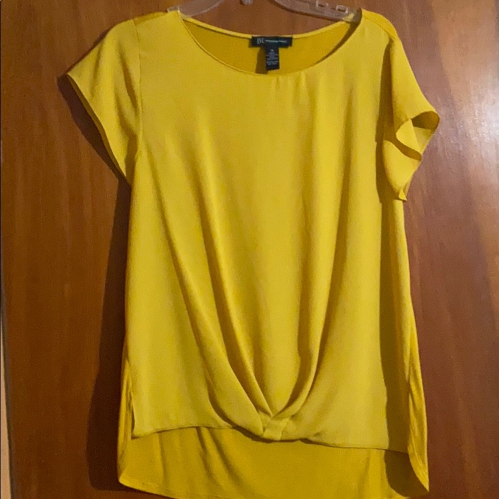 NWOT INC Mustard Blouse/Jersey Top